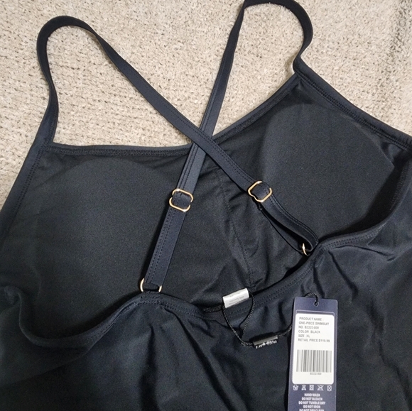 NWT Ocean Blues Black One Piece Swimsuit With Adjustable Straps XL - Picture 6 of 6